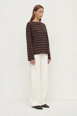 Scout Long Sleeve Tee - Ganache Cream Stripe