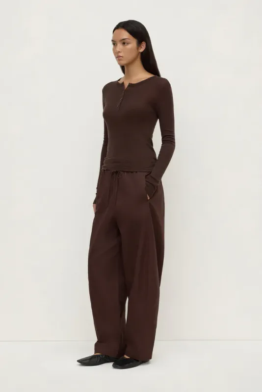 Nora Merino Wool Henley - Ganache