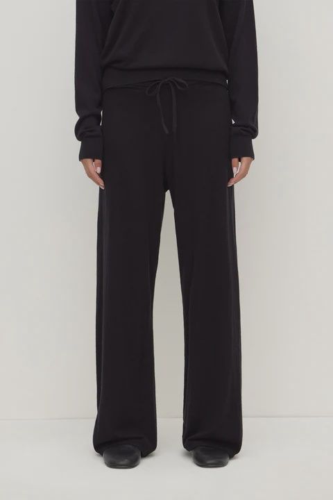 Cotton Cashmere Lounge Pant - Black