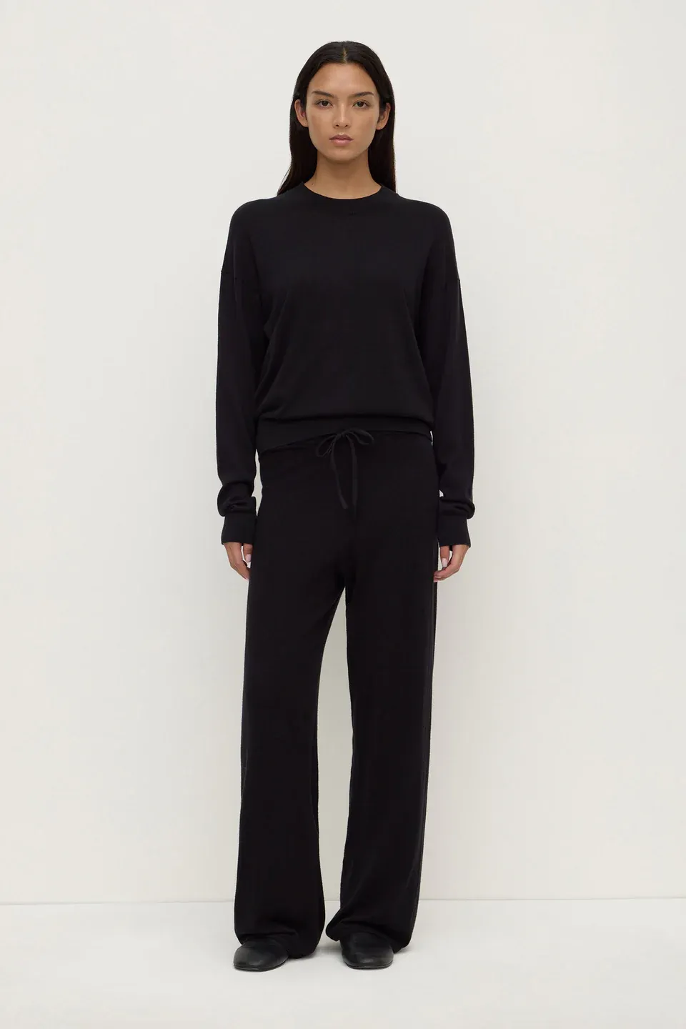 Cotton Cashmere Lounge Pant - Black