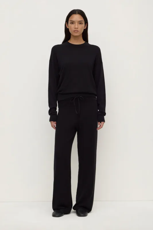 Cotton Cashmere Lounge Pant - Black