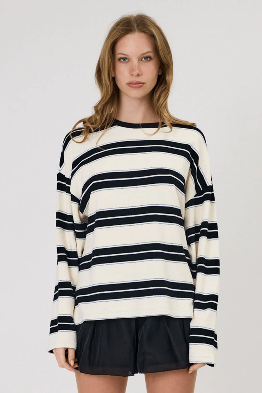 Miller Long Sleeve - Ivory/Black Stripe