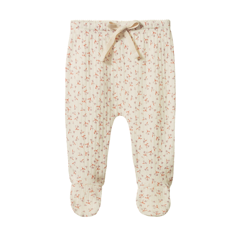 Footed  Rumpers Pointelle - Dandelion Print