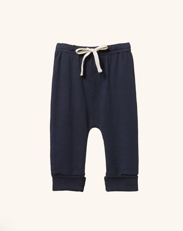 Cotton Drawstring Pants - Navy