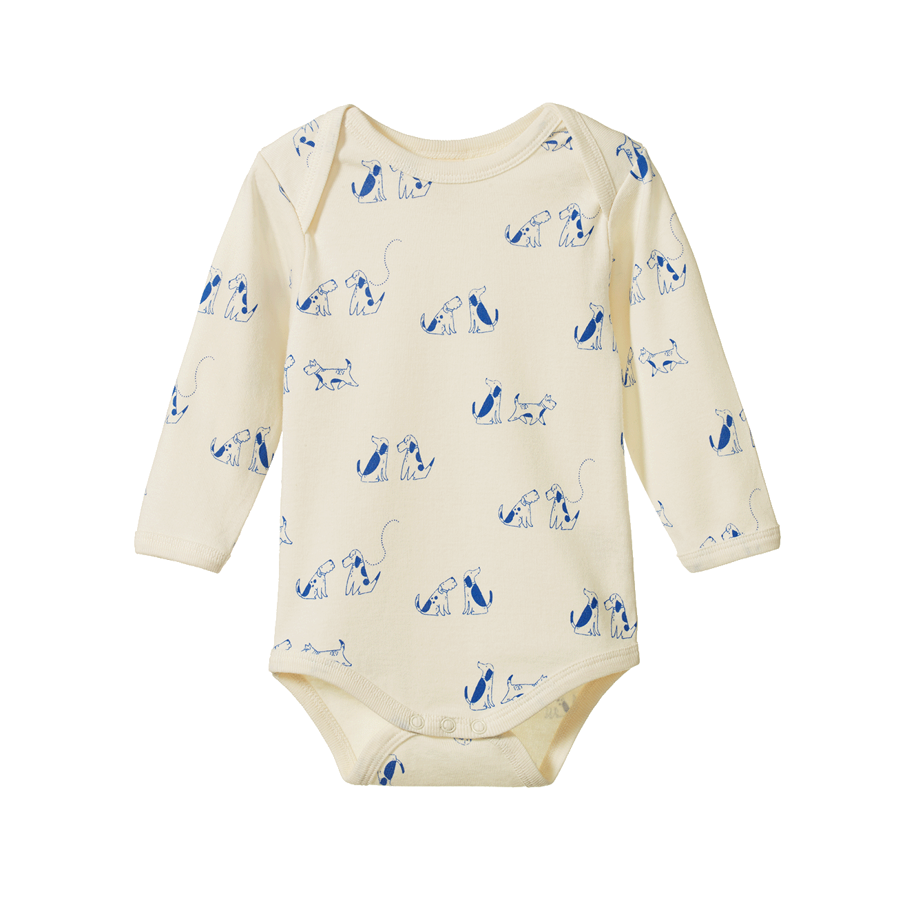 Cotton Long Sleeve Bodysuit - Dog Walk Print