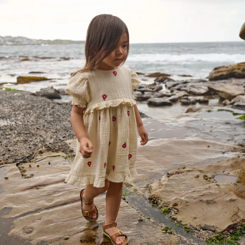 Valentina Dress Muslin - Red Flora