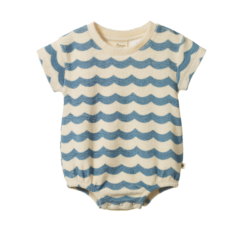 Terry Juno Romper - Waves Print
