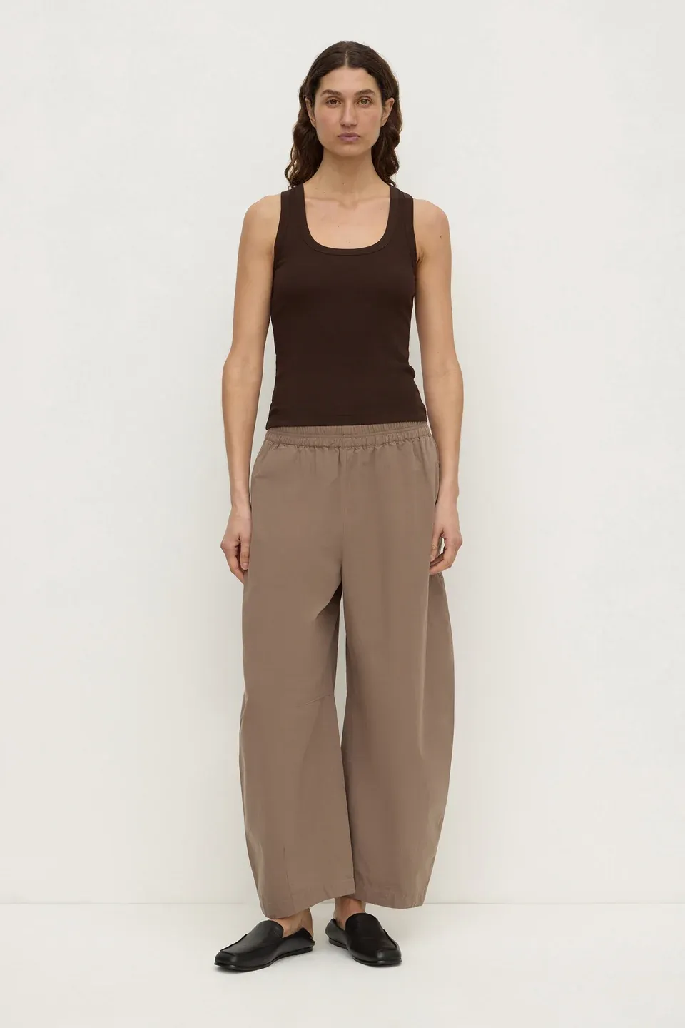 Elaine Washed Cotton Pant - Washed Sand