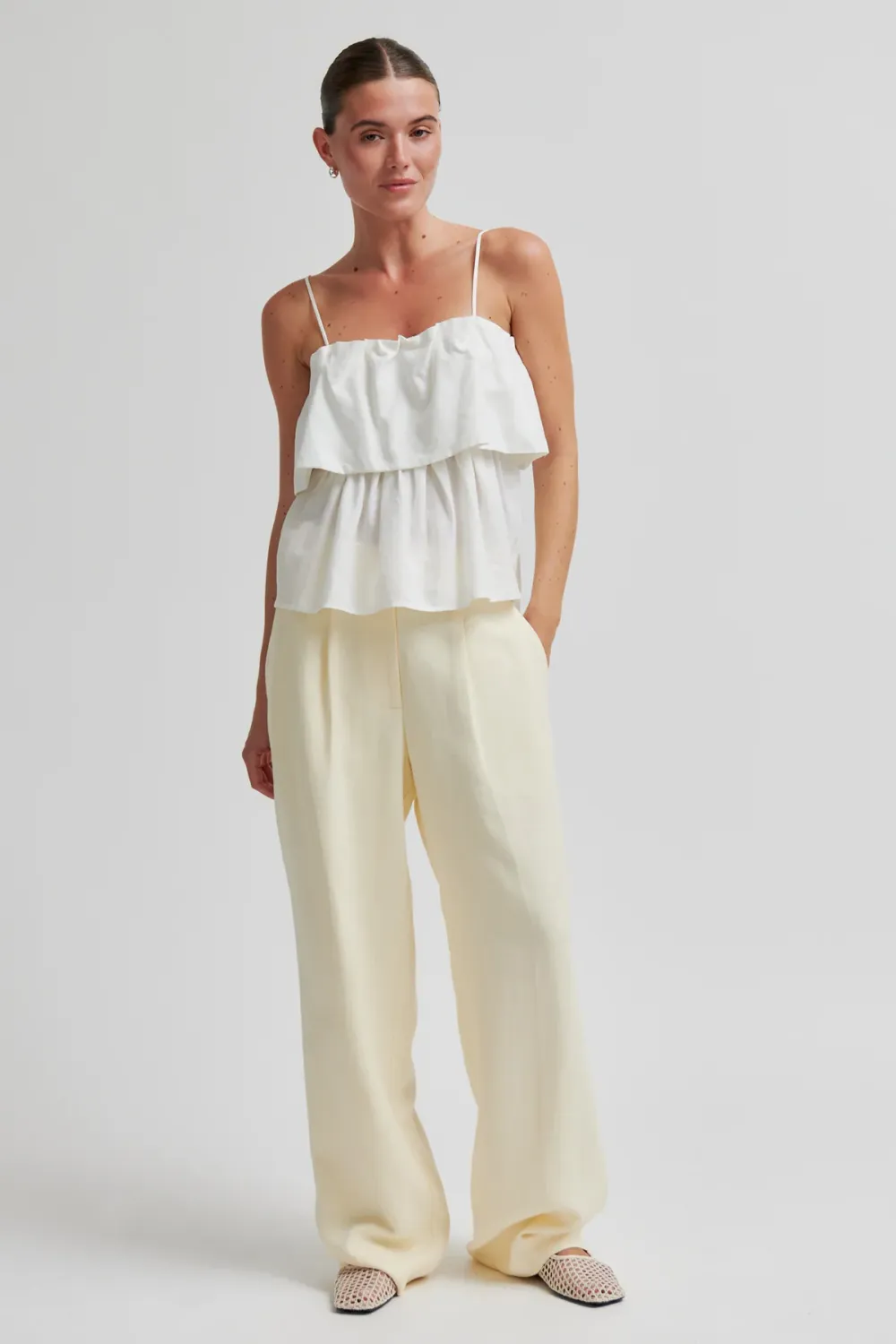 Lino Classic Trouser - Alabaster Gleam