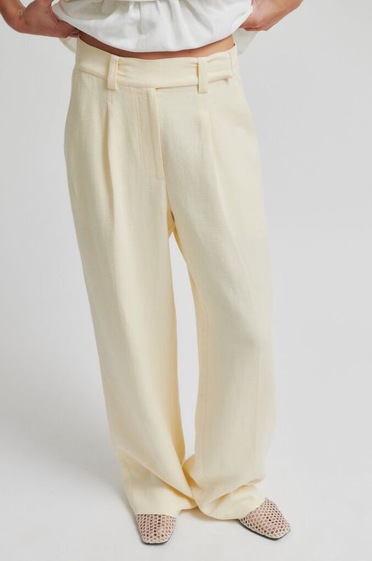 Lino Classic Trouser - Alabaster Gleam