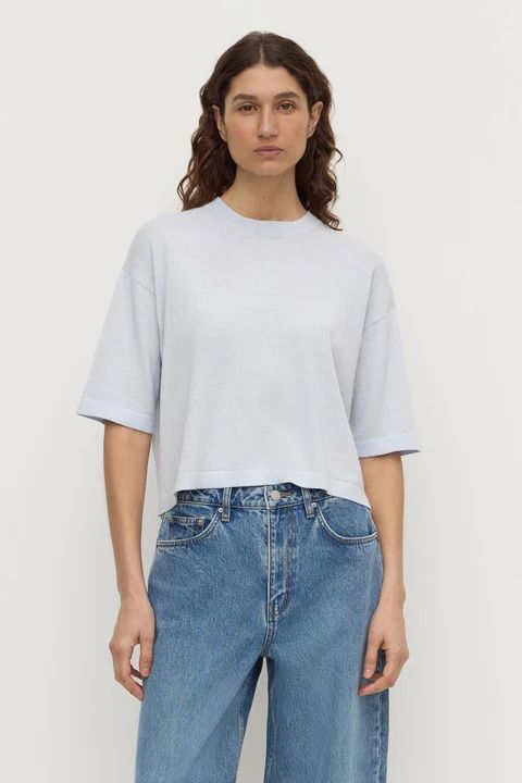 Kensy Cotton Cashmere Tee - Powder Blue