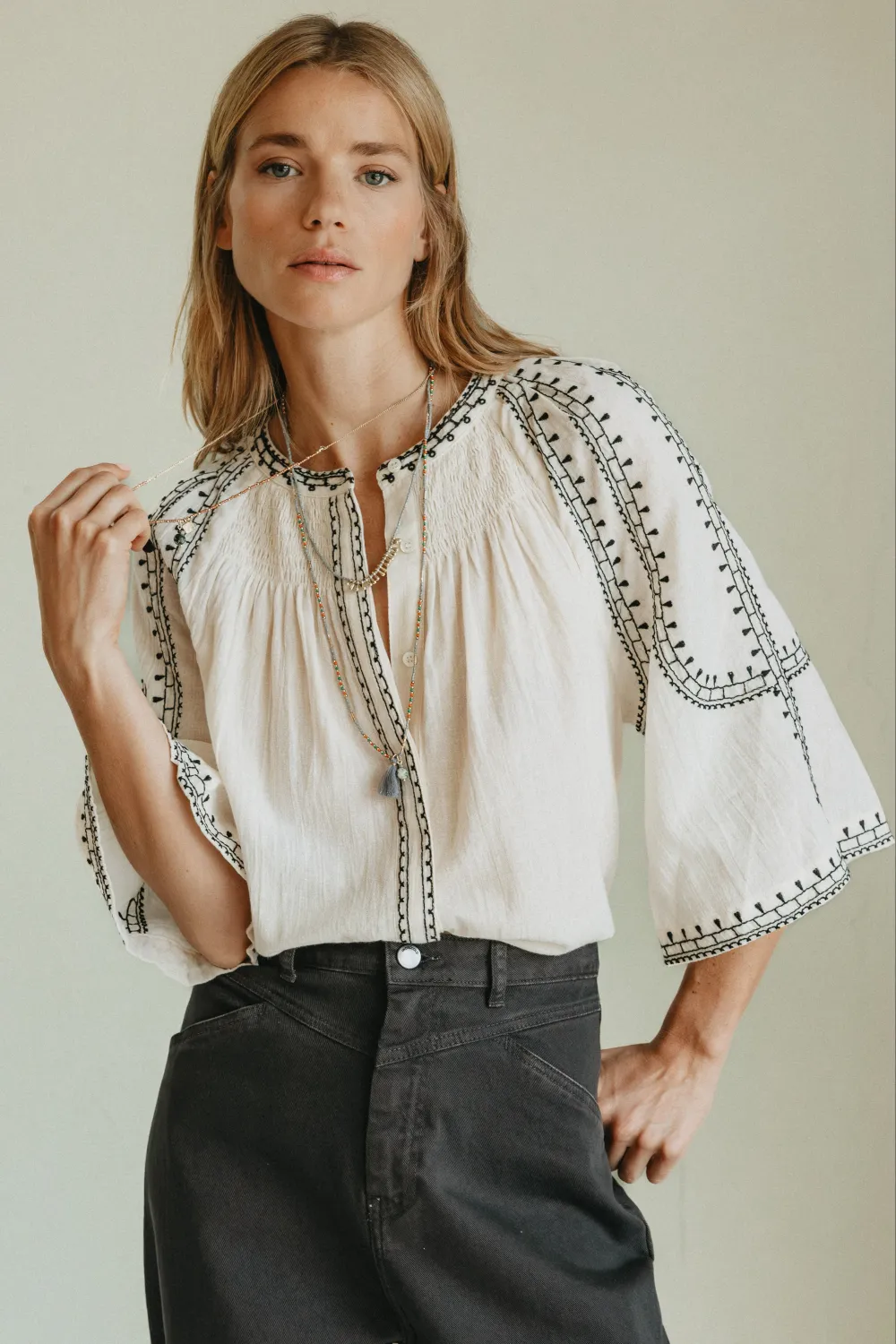 Bell Sleeve Shirt - Natural