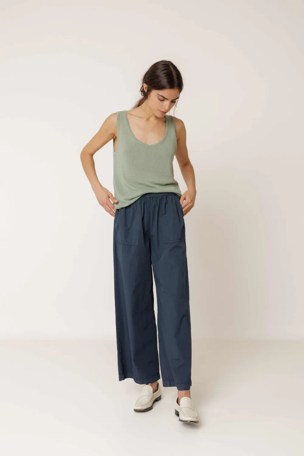 Mateo High Rise Pant - Navy