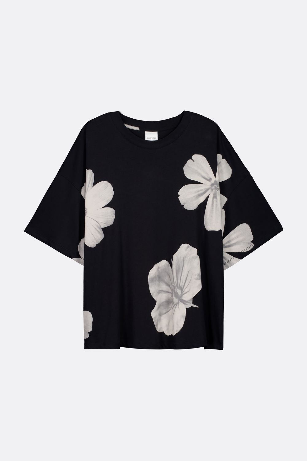 Oversized Boxy Tee - Monochrome Floral