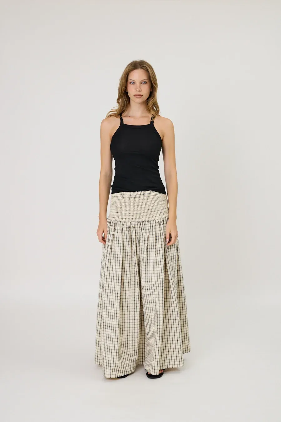 Lainey Skirt - Ivory Check