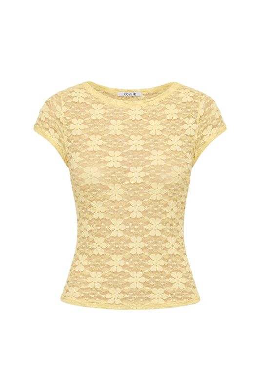 Galo Wildflower Lace Tee - Lemon