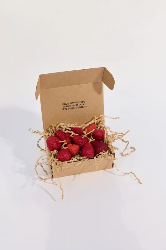 Strawberry Beeswax Candles - Box of 10