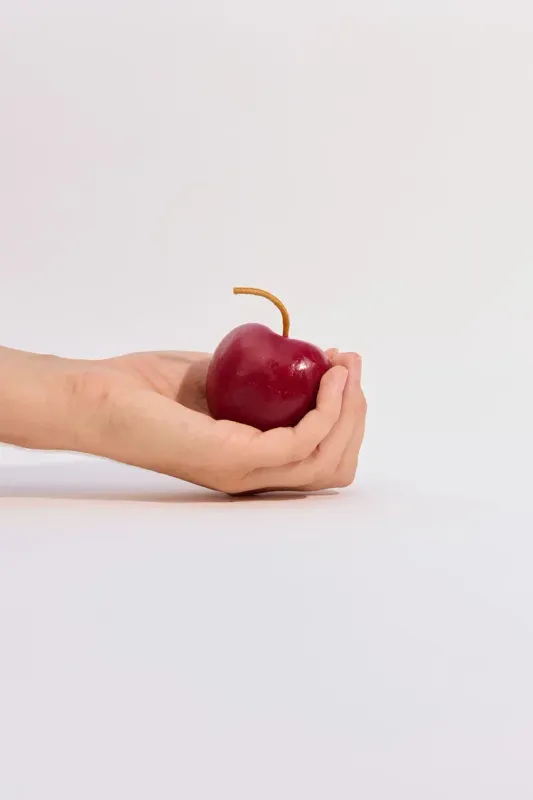 Apple Beeswax Candle - Red