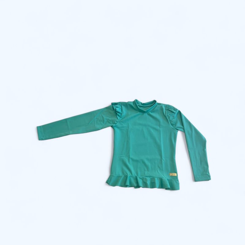 UV Shirt Ruffles Green Agua