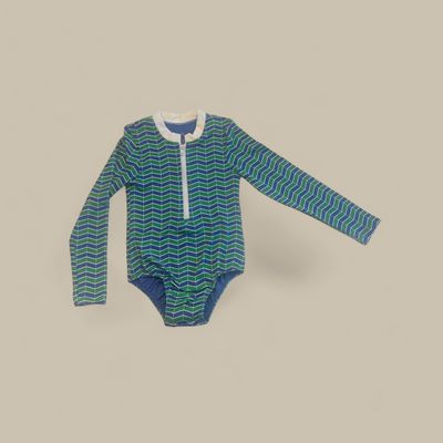 Maio Ziper Zigzag Green