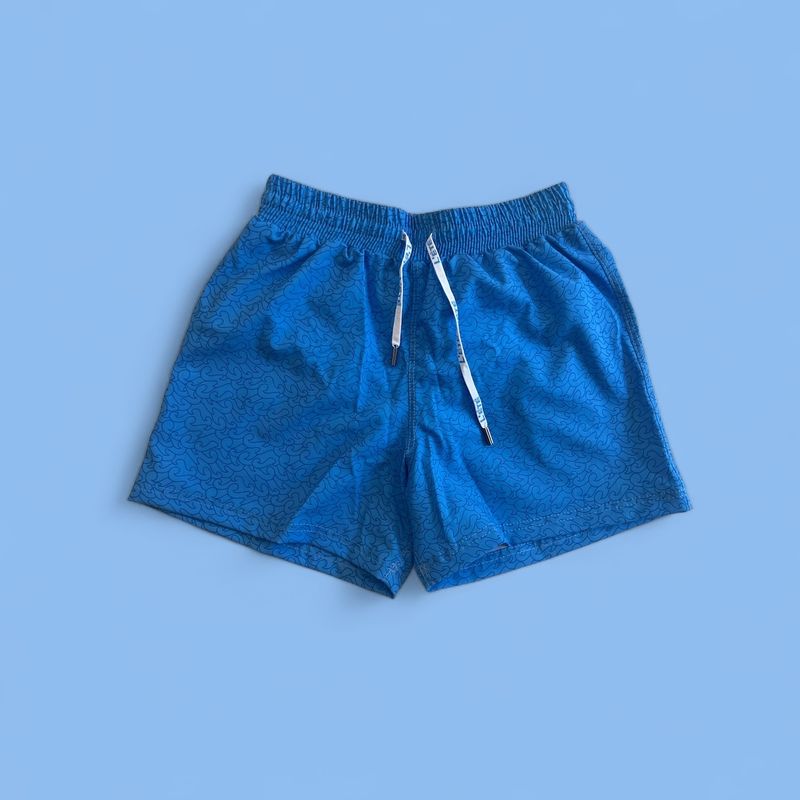 Short kids ondas tubarao azul claro