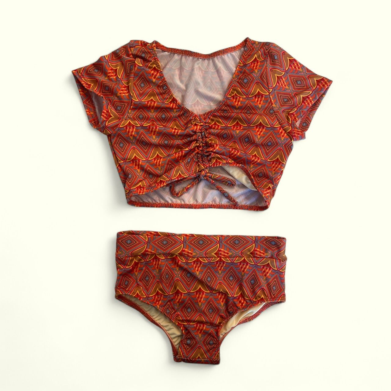 Orange Crochet Biquini Gro, Size: 6
