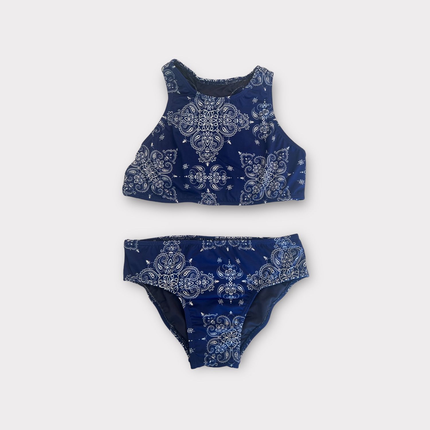 Biquini Crop Bandana Navy Blue, Size: 2