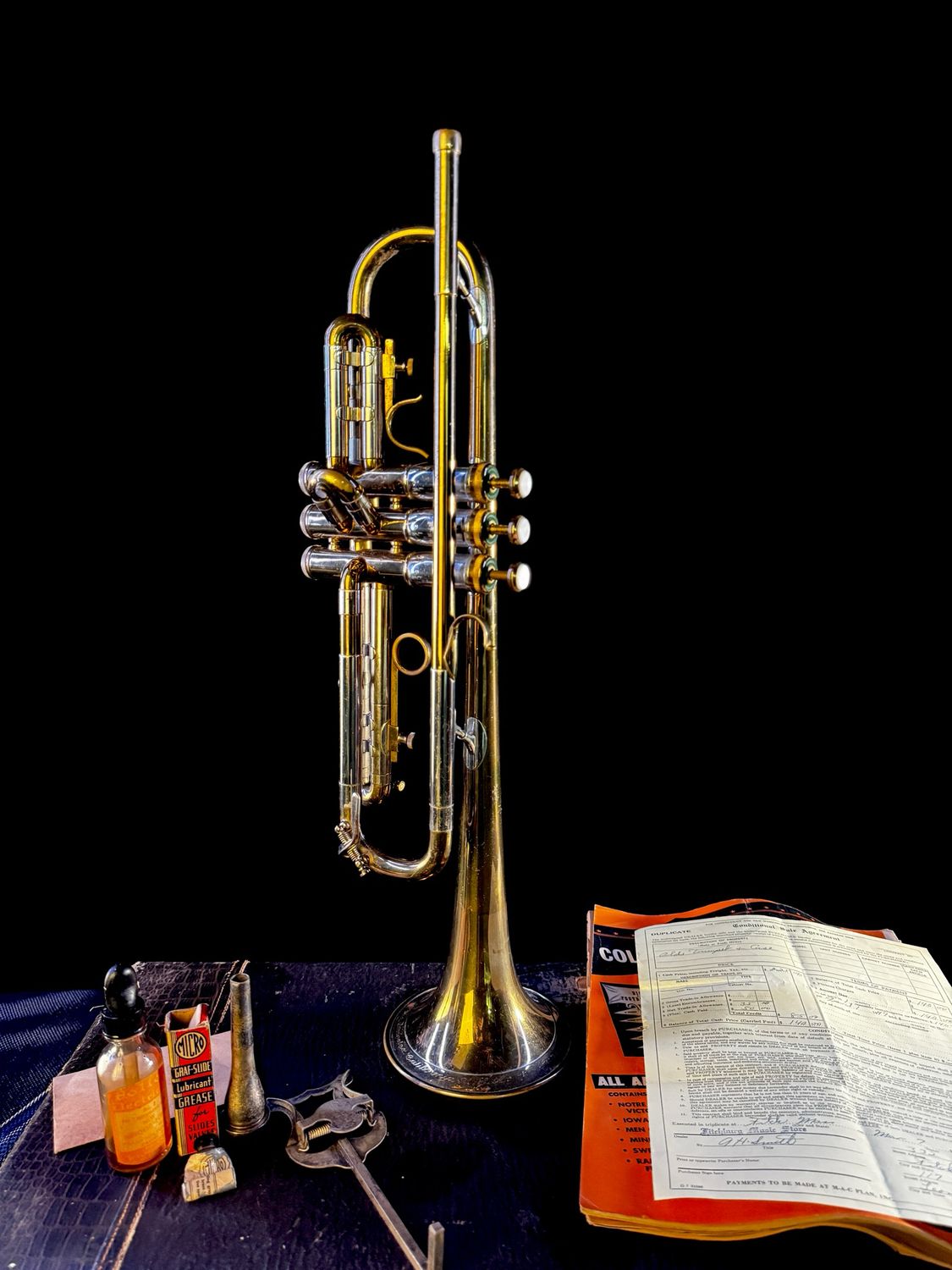 TIME CAPSULE - 1940s Olds Super Trumpet With Original 1947 Bill of