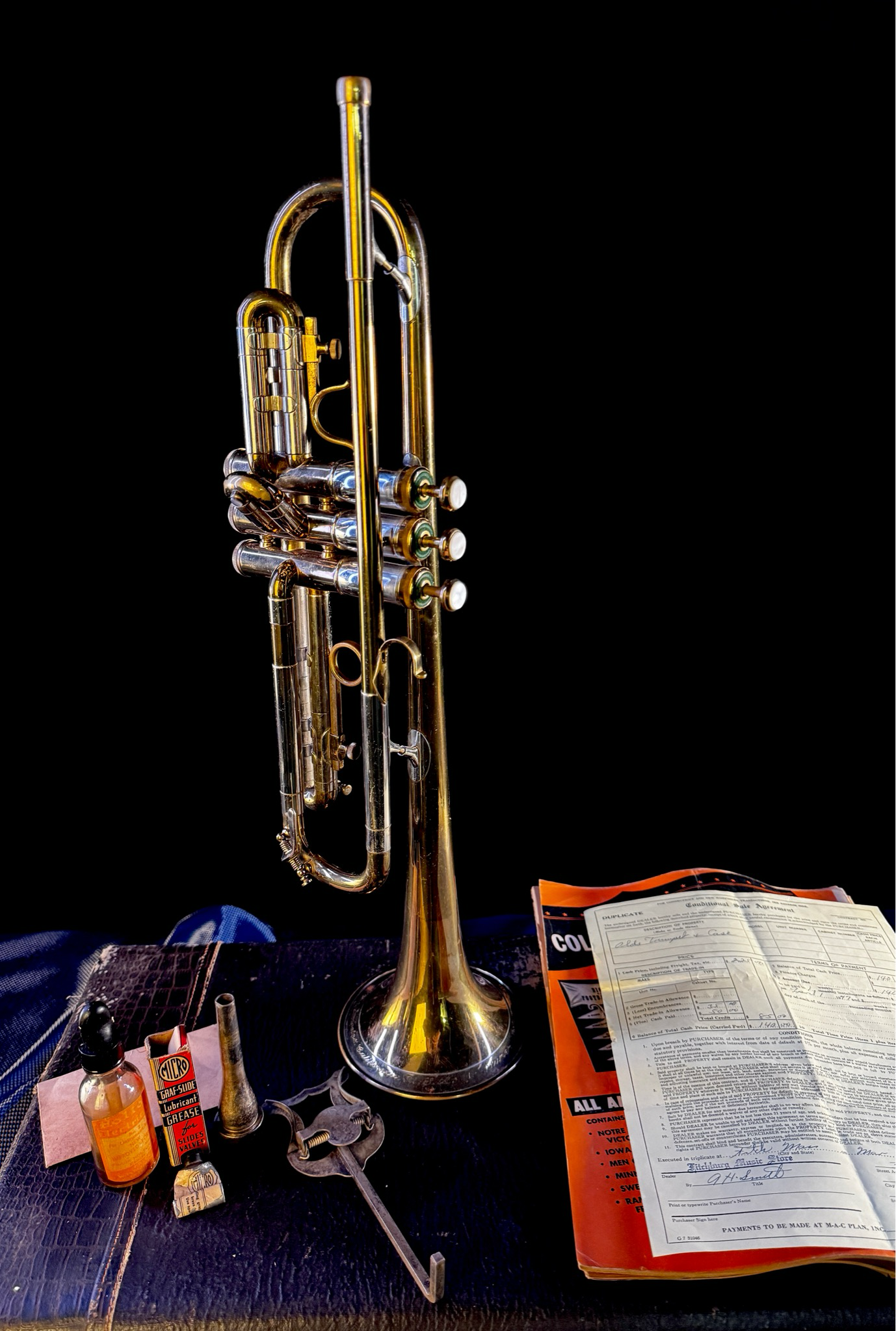 TIME CAPSULE - 1940s Olds Super Trumpet With Original 1947 Bill of Sale