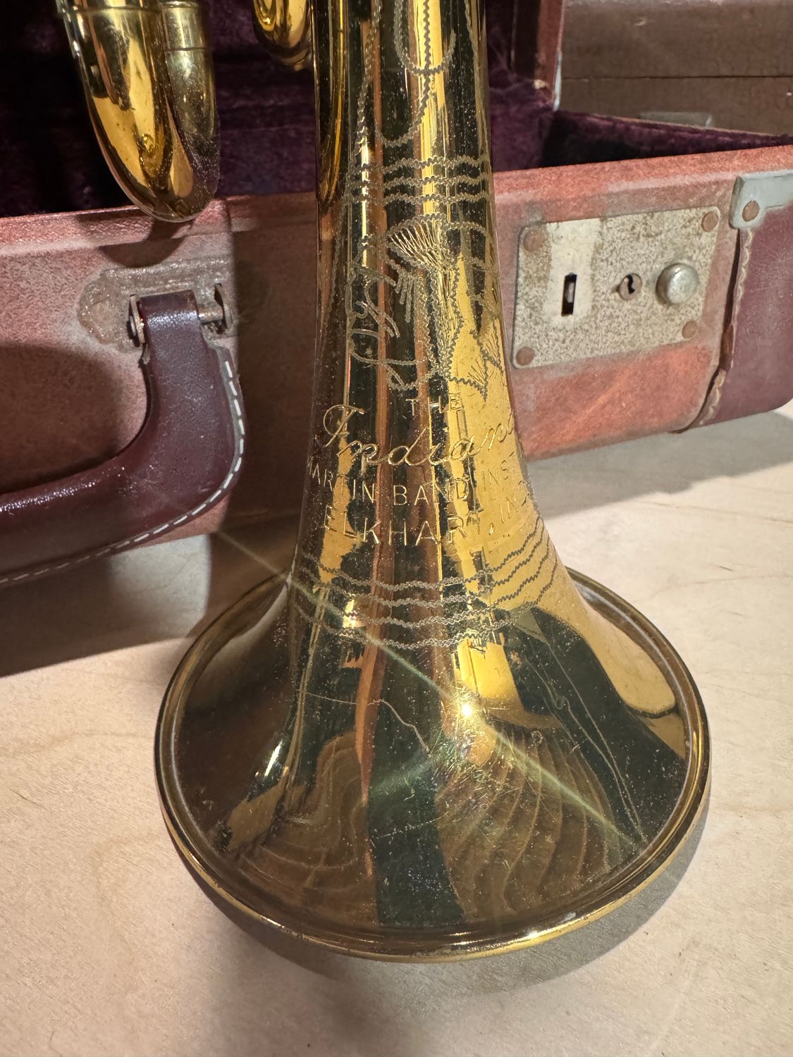 Circa 1960 Martin Indiana Bb Trumpet — Original Case & Martin #7 Mouthpiece