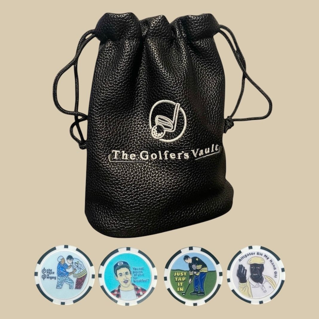 Leather Valuables Pouch + 4 Happy Gilmore Poker Chip Markers