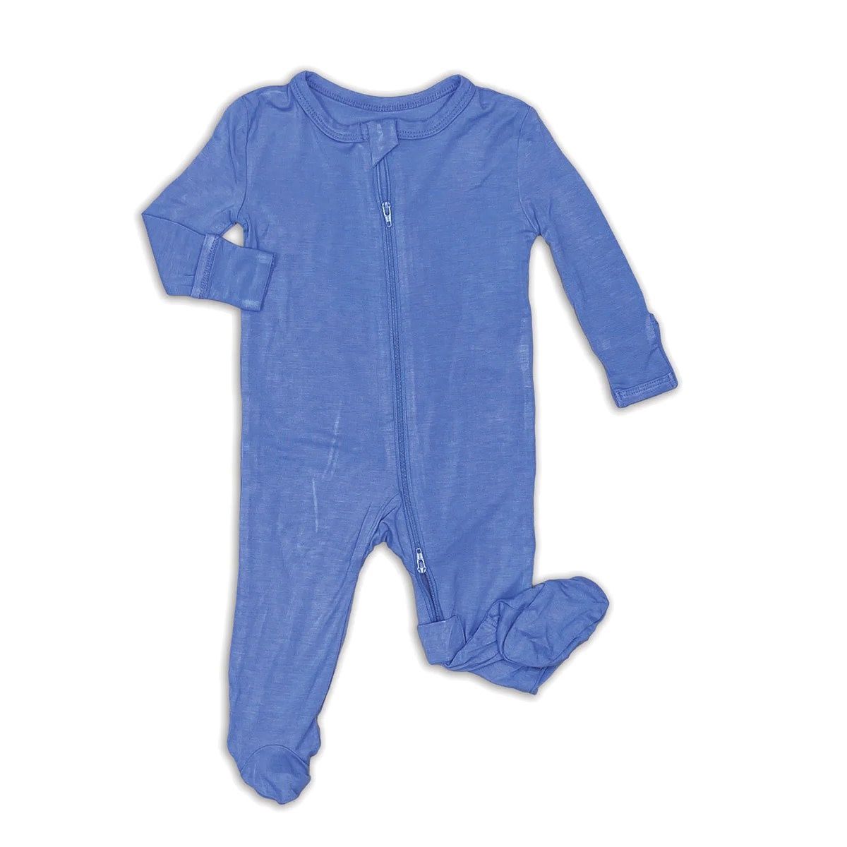 SB 4498 Bamboo Footed 2way Zip , Color: Ocean, Size: 0-3m