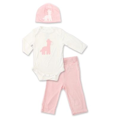 SB 3 in 1 Gift Pack Beanie Onesie Pant 4014, Color: Cotton Candy, Size: 0-3m