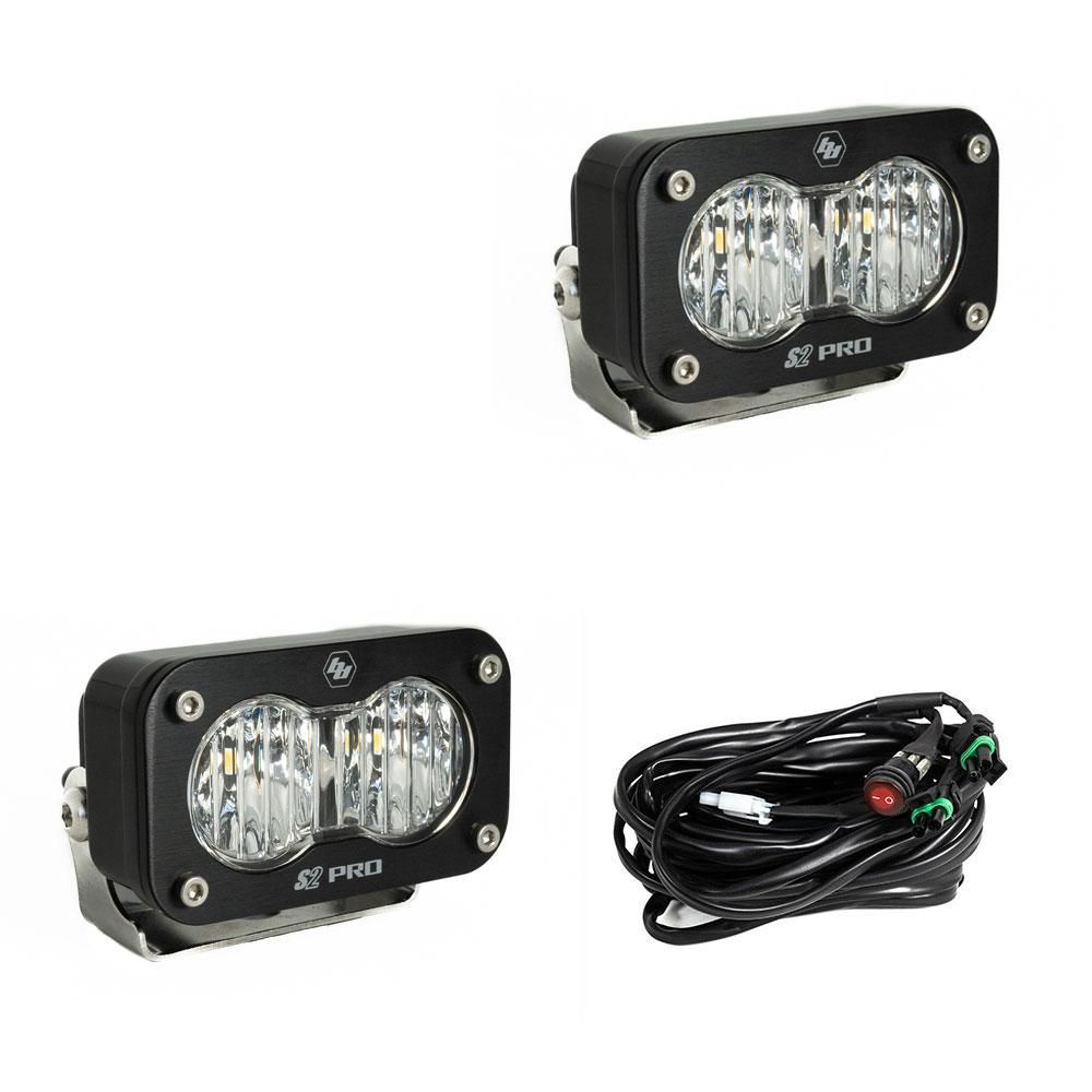 Baja Designs S2 Pro Black LED Auxiliary Light Pod Pair, Select an Option: Clear, Driving/Combo