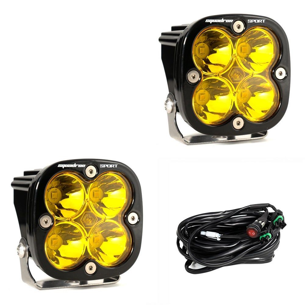 Baja Designs Squadron Sport Black LED Auxiliary Light Pod Pair, Select an Option: Amber, Spot