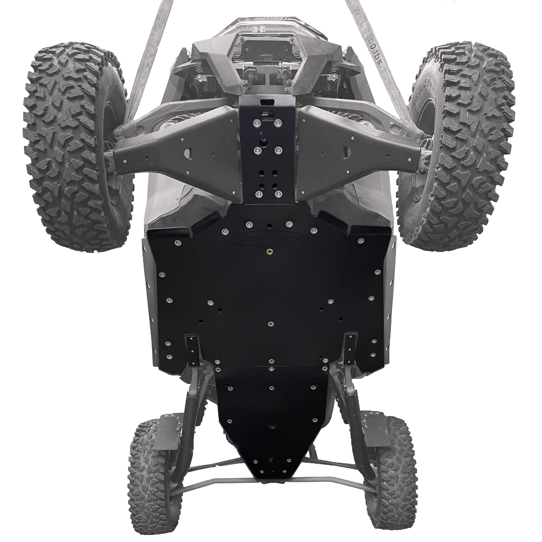Polaris RZR Turbo R UHMW Skid Plate, UHMW Thickness: 3/8", X-Brace: Add X-Brace