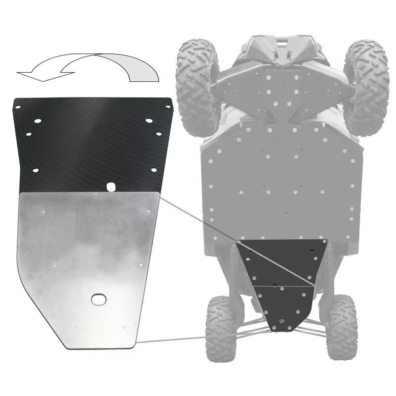 Can-Am Maverick X3 UHMW Rear Skid Plate, UHMW Thickness: 1/2", X-Brace: Add X-Brace