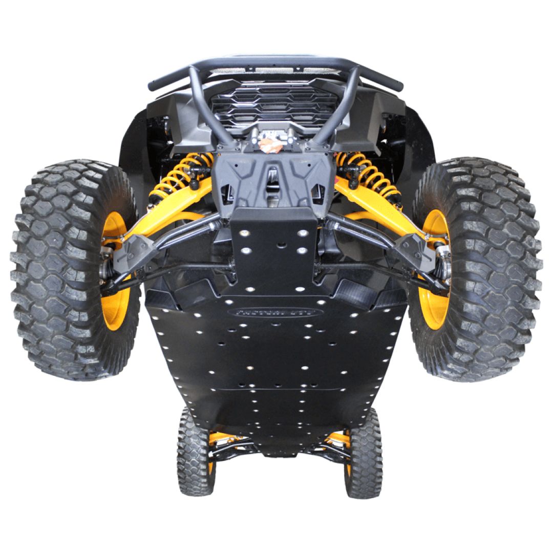 Can-Am Commander MAX & Maverick Sport MAX UHMW Skid Plate, UHMW Thickness: 1/2", Installation options: Add X-Brace
