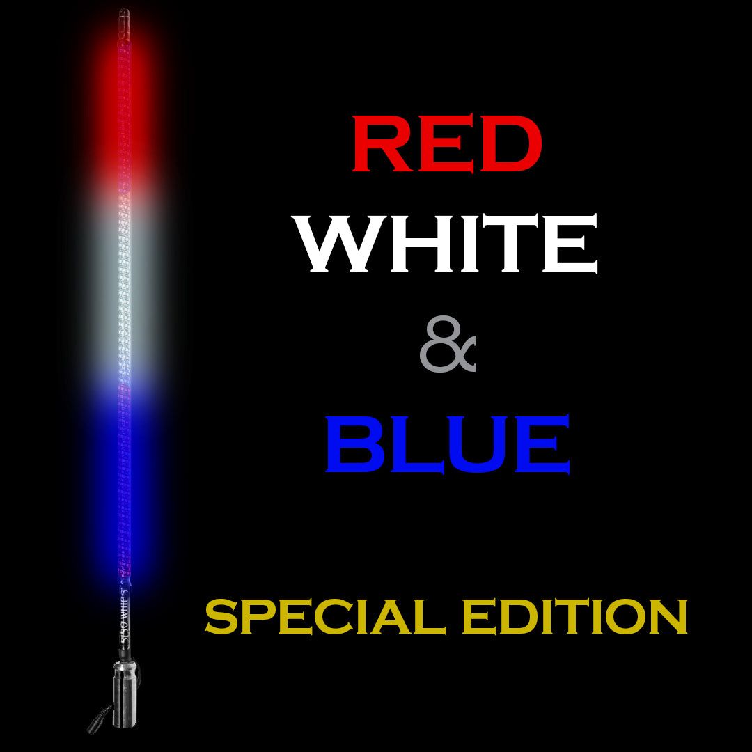 Red, White, & Blue Hyper Whip, Whip Size: 6ft