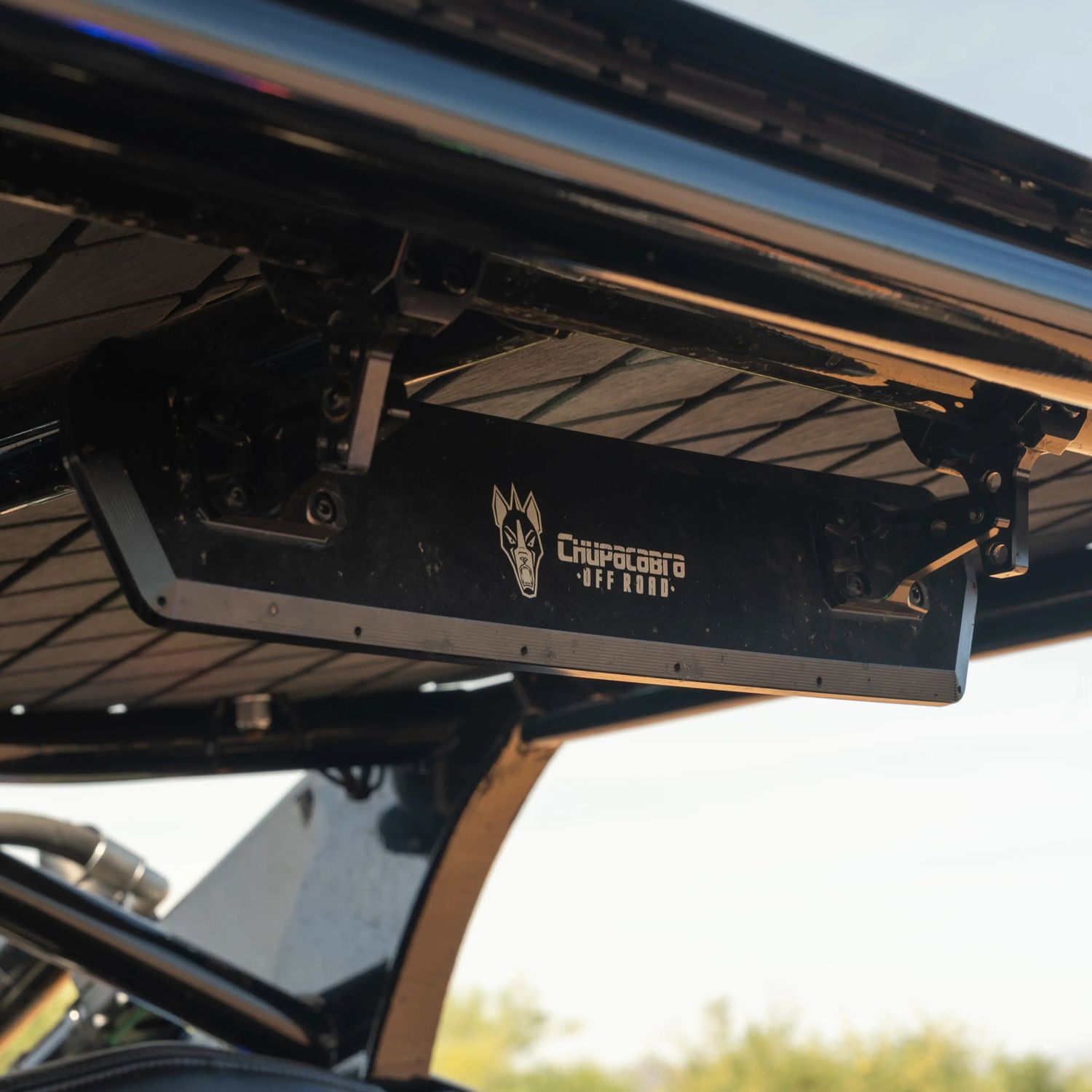 Super DELUXE 16" Offroad UTV Center Rearview Mirror, Clamp Size: 1.5, Color: Raw Silver