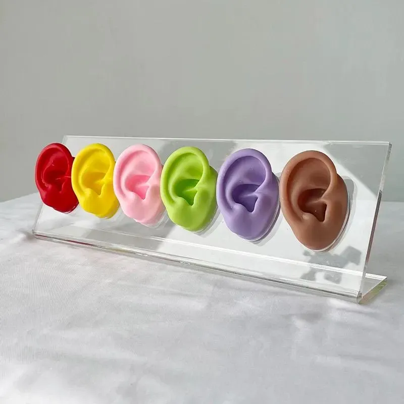 Ear Jewelry display Stand Prosthetic Ears Silicone Ears Display for piercing and jewelry displays plexi glass displays