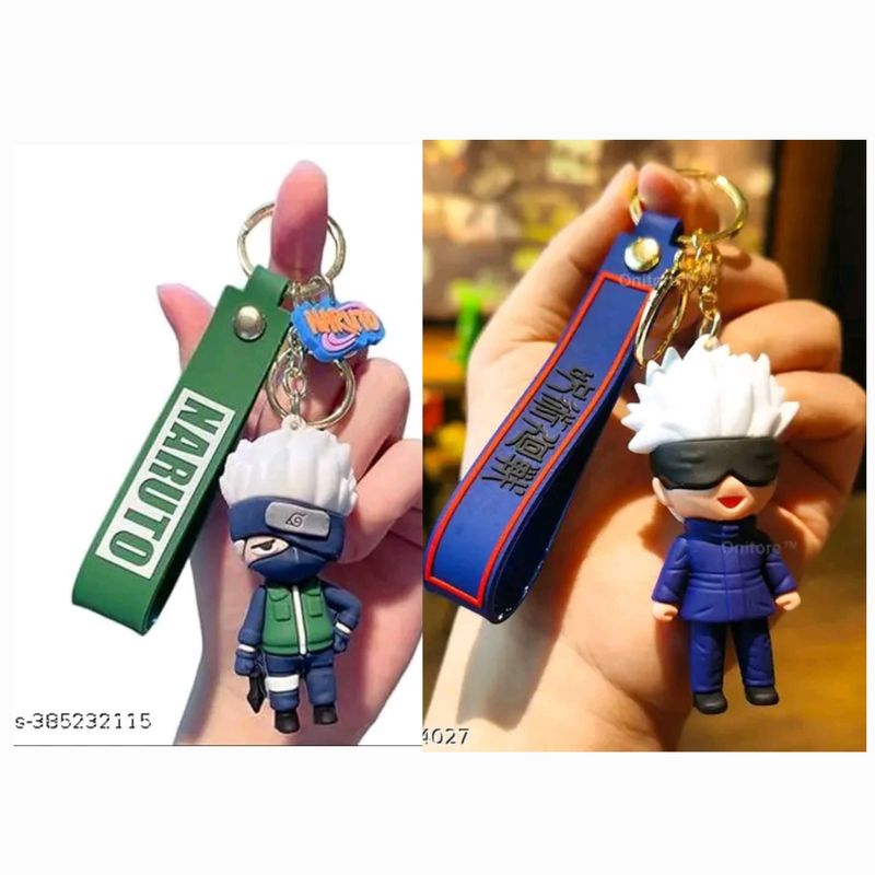 Anime 3D Silicon Keychains With Bag Charm and Strap Gift Item for anime fan