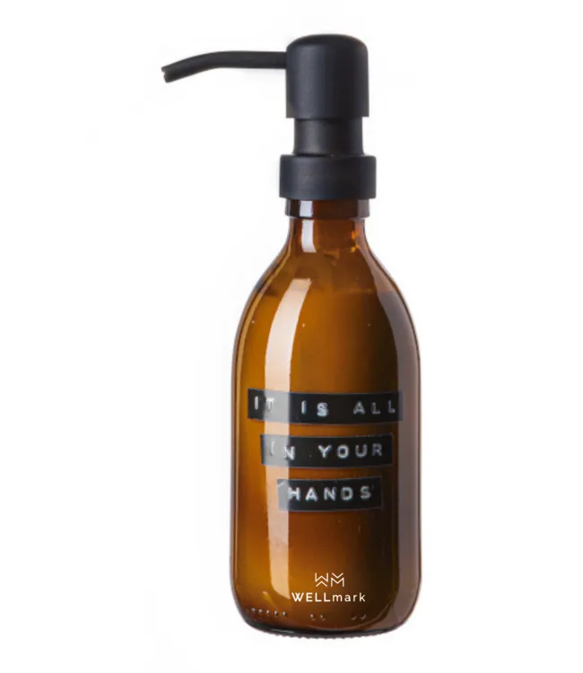 Wellmark hand lotion amber/black bamboo 250ml, &#39;It&#39;s in your hands&#39;