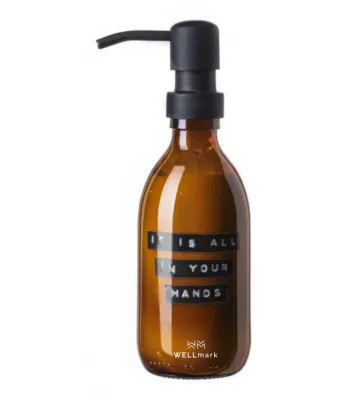 Wellmark hand lotion amber/black bamboo 250ml, &#39;It&#39;s in your hands&#39;