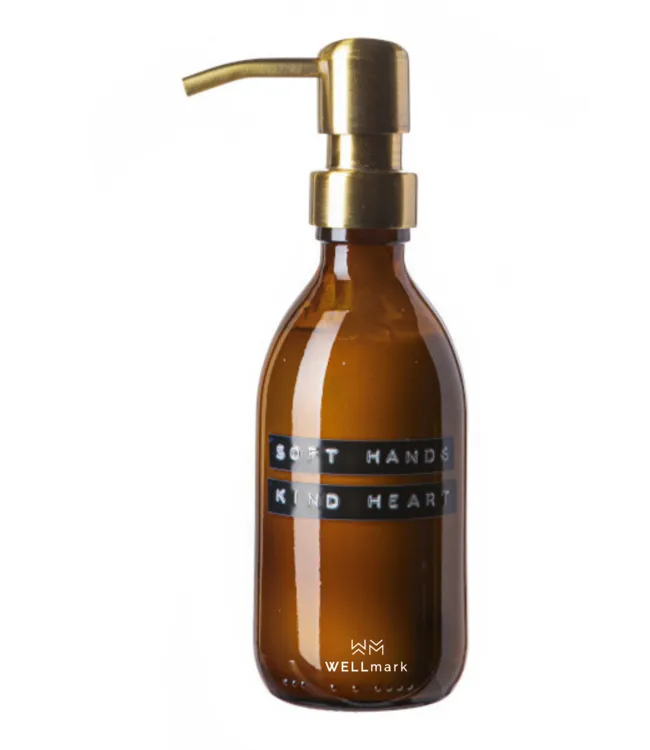 Wellmark hand lotion amber/brass bamboo 250ml, &#39;Soft hands kind hands&#39;