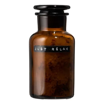 Wellmark Badzout Apothecary jar amber, geur rozen 250ml, &#39; Just relax&#39;