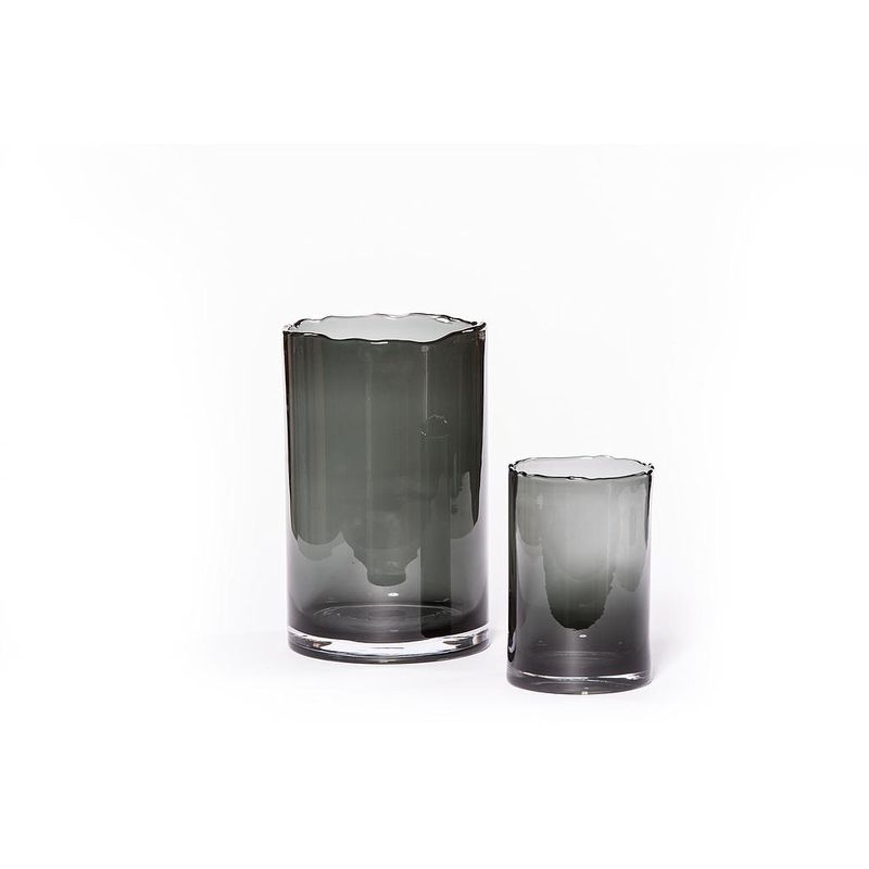 Vaas met gebroken rand, smoked glas, medium