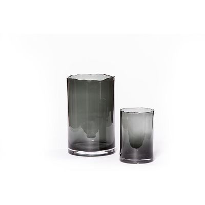 Vaas met gebroken rand, smoked glas, medium