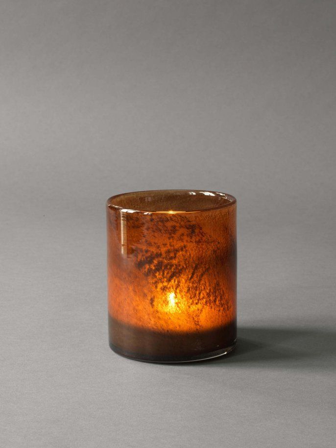 T-licht Lyric Dark Brown, medium 14x12cm