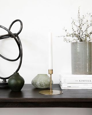 ​T-licht kandelaar Anit, messing goud, h12cm